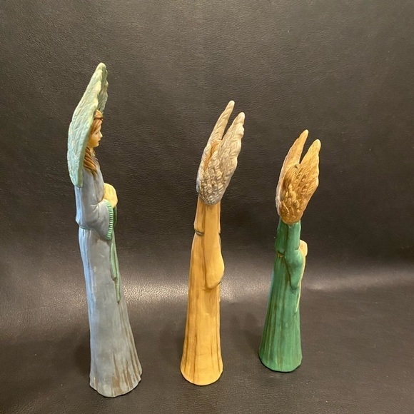 Hand painted Porcelain Angel Trio Table Decor. - Picture 3 of 11